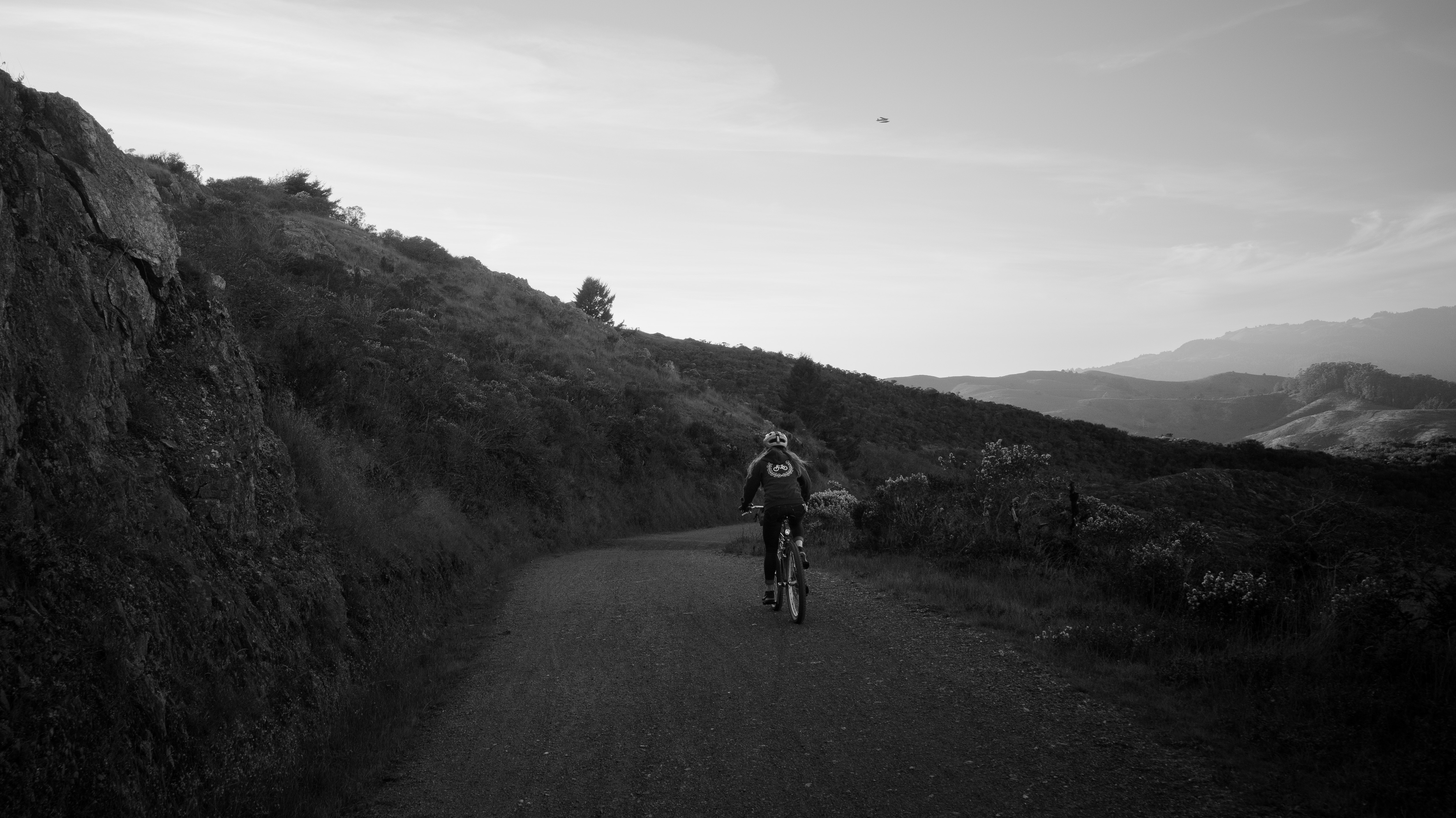 Kat going down Marincello Trail
